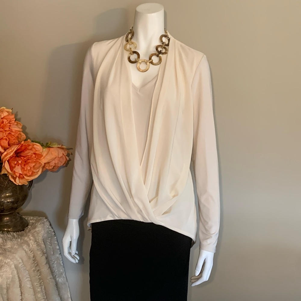 Elegant Cream Drape long sleeve Top 6